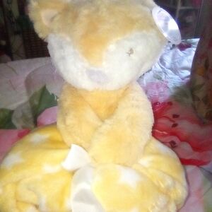 💐Cute Soft Cuddly Yellow Bear And Blanket Huggable Friends And Throw